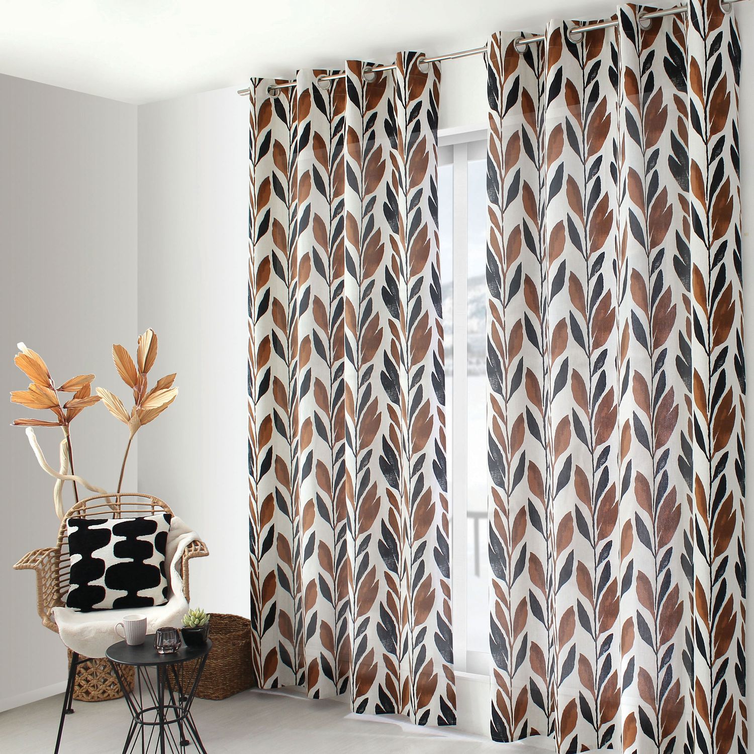 RIDEAU IMPRIMÉ "COPPER"  MULTICOLORE