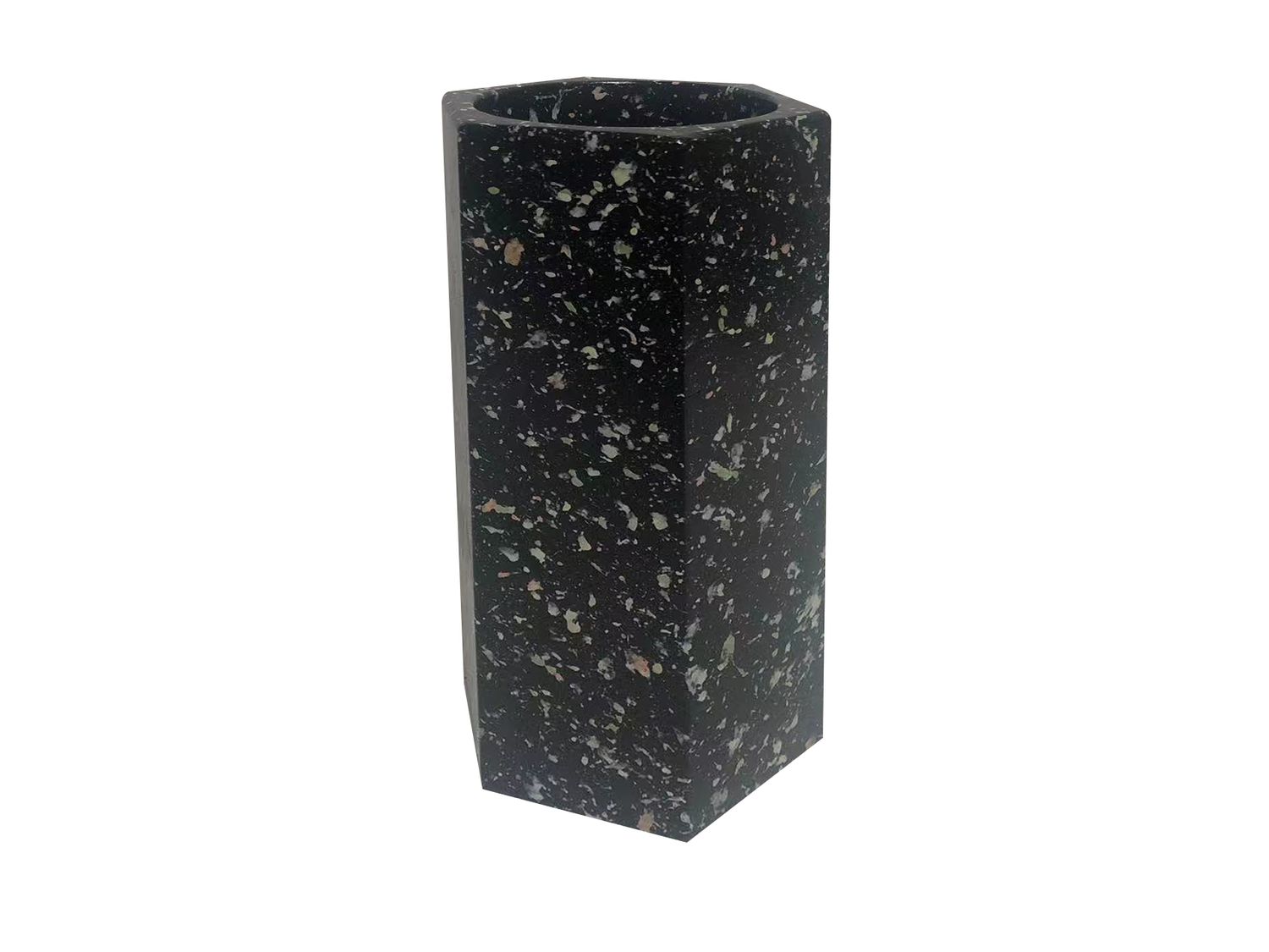 VASE FUNÉRAIRE EFFET GRANIT NOIR