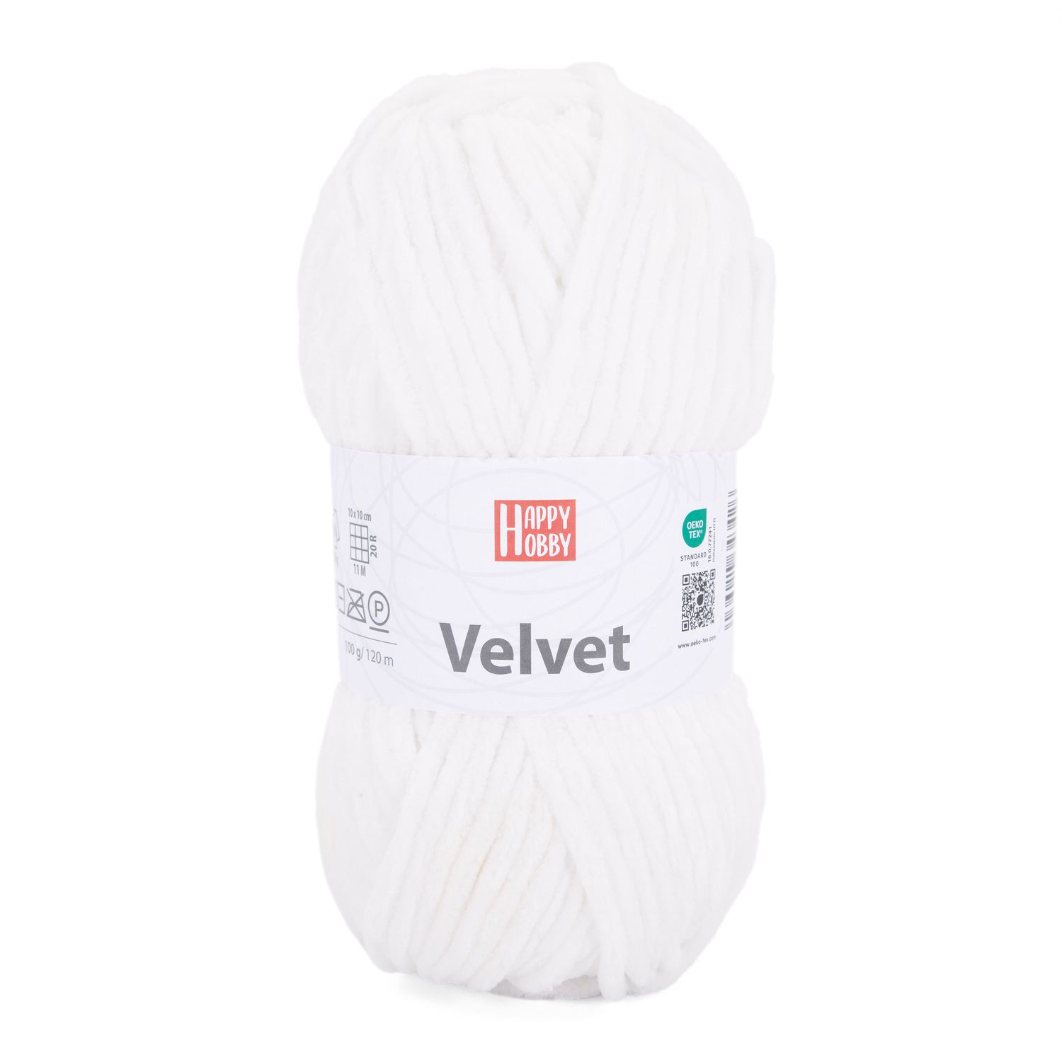 PELOTE VELVET 100G 120M BLANC