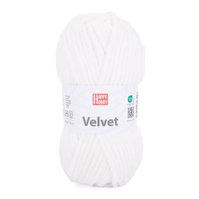 PELOTE VELVET 100G 120M BLANC