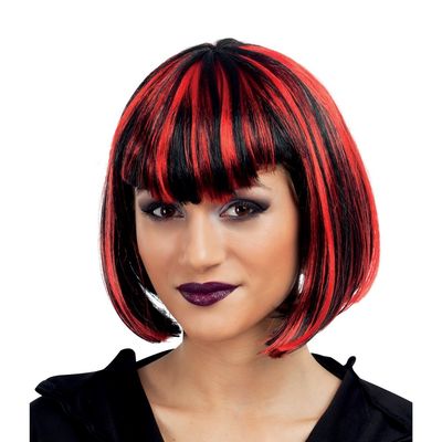 PERRUQUE VAMPIRESSE NOIR/ROUGE