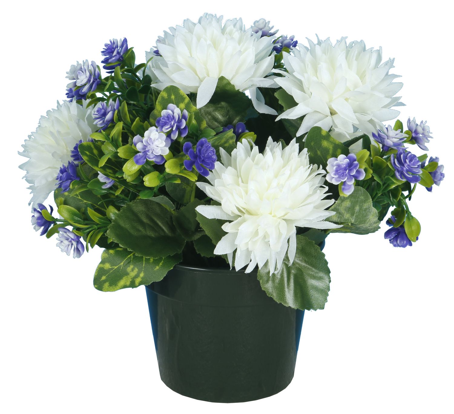 POT DE CHRYSANTHÈMES ET FLEURETTES