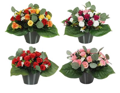 COMPOSITION DE ROSES ET EUCALYPTUS