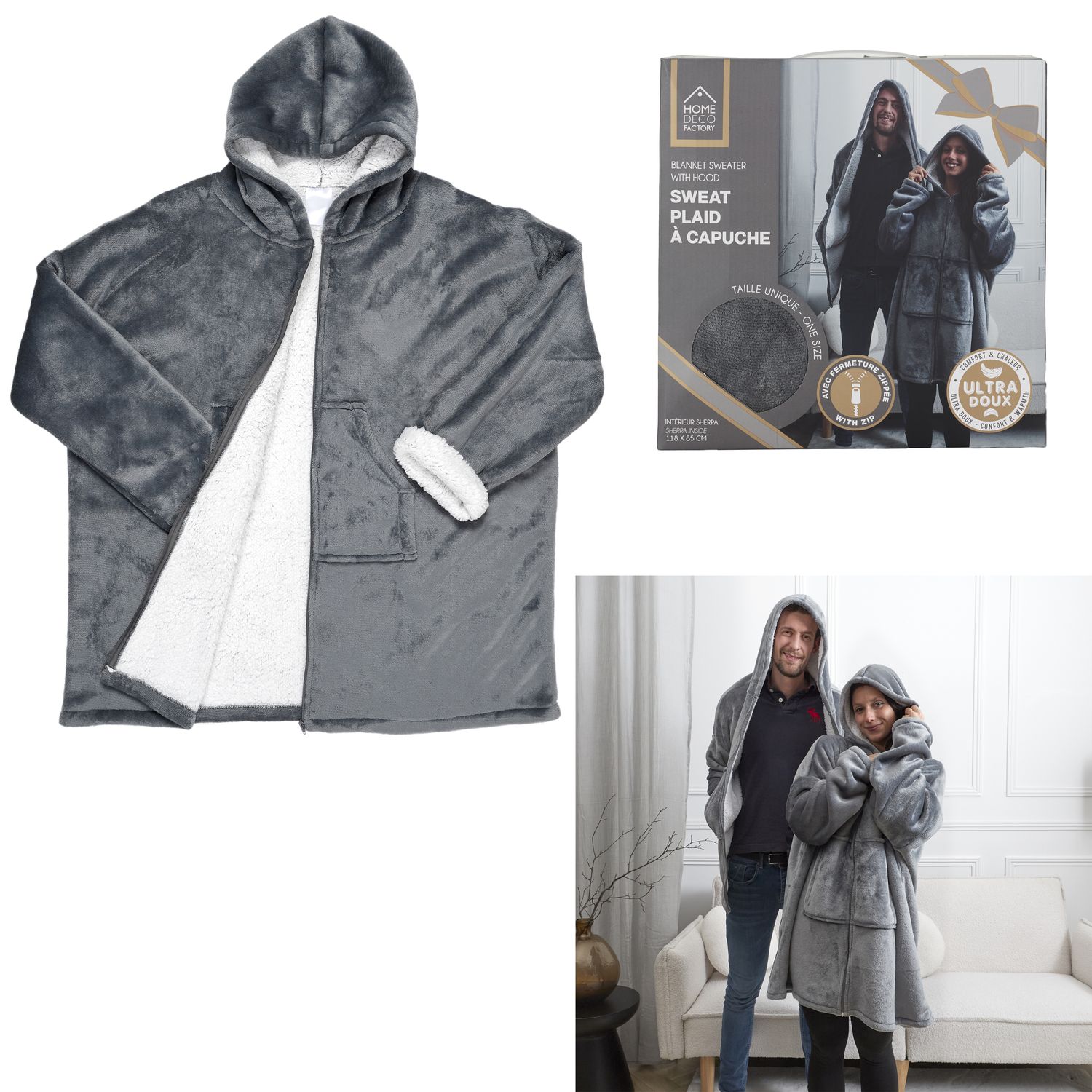 SWEAT SHERPA GRIS