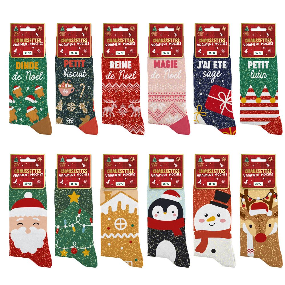 CHAUSSETTES PAILLETTES KITCH DE NOËL