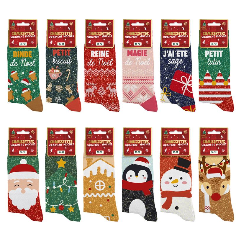 CHAUSSETTES PAILLETTES KITCH DE NOËL