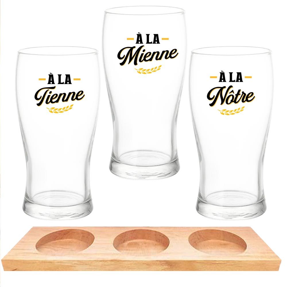 SET DE 3 VERRES À BIÈRE