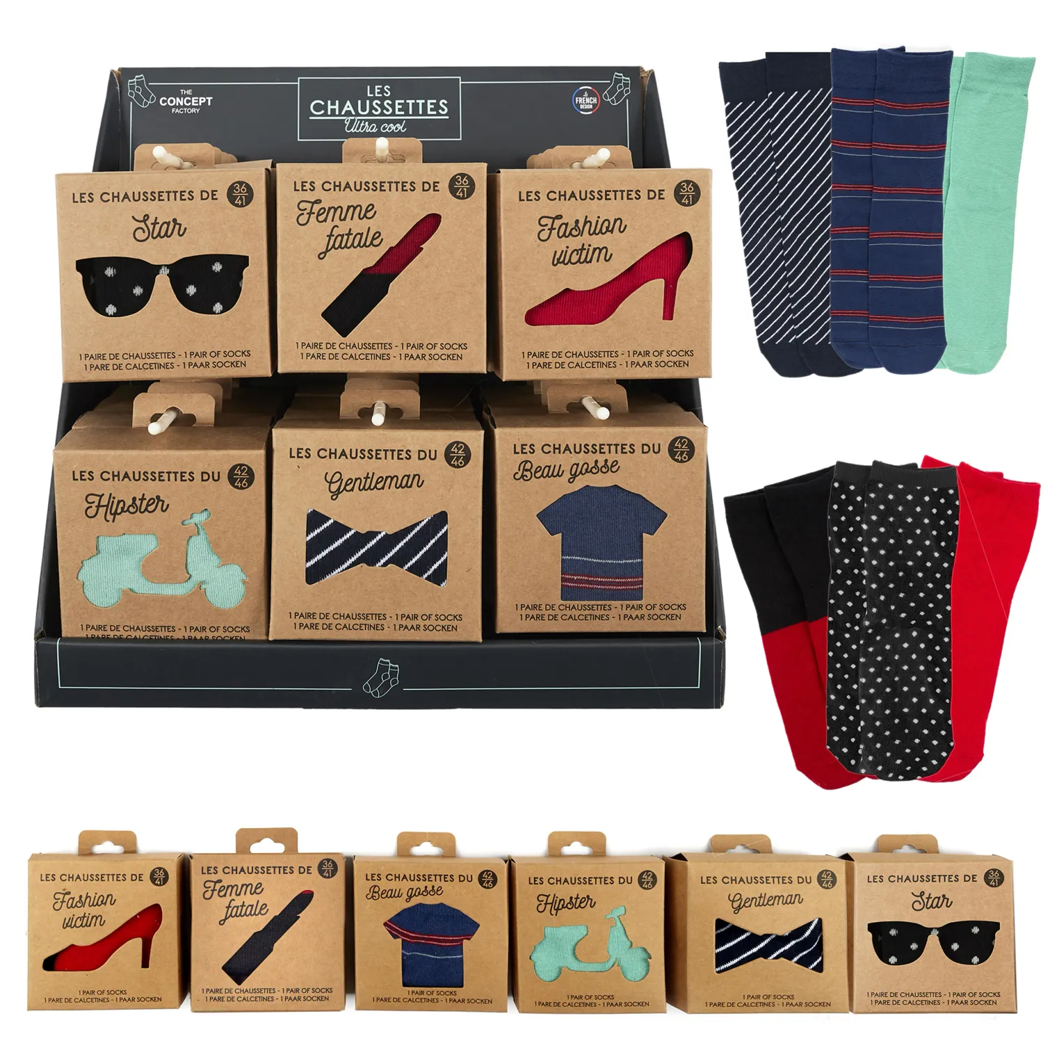 Paires de chaussettes "Formes" adulte