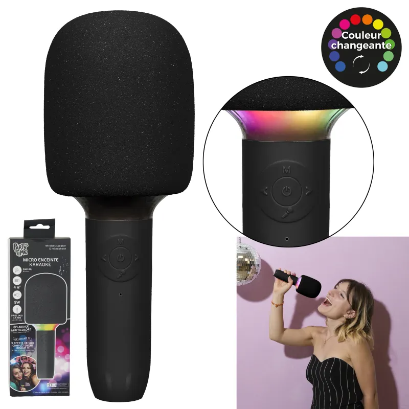 Enceinte micro karaoké lumineux 5w