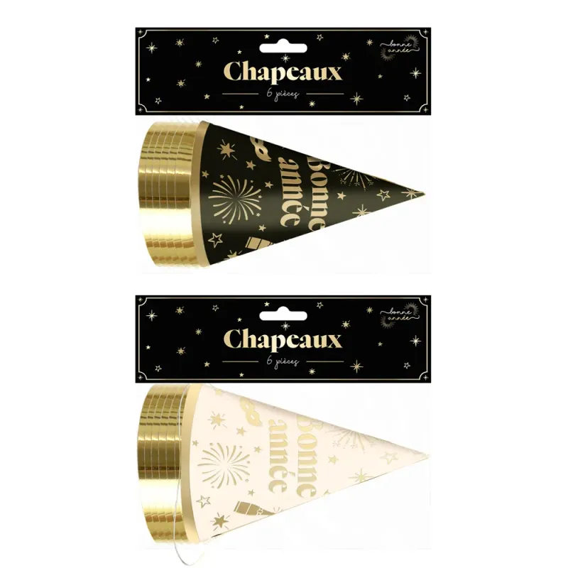 Lot de 6 chapeaux "Bonne Année"