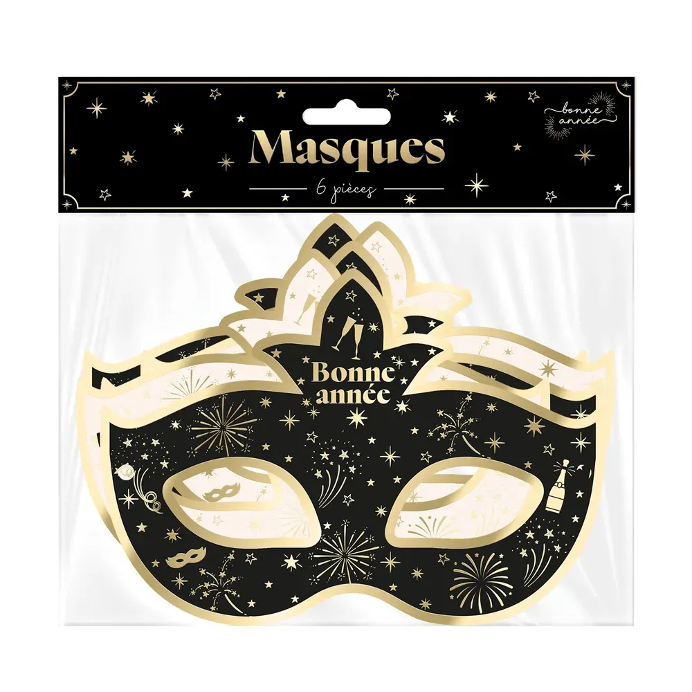 Lot de 6 masques "Bonne Année"