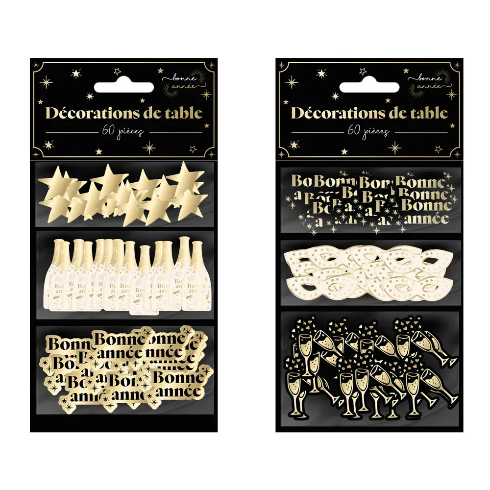 Sachet de 60 décorations de table "Bonne Année"