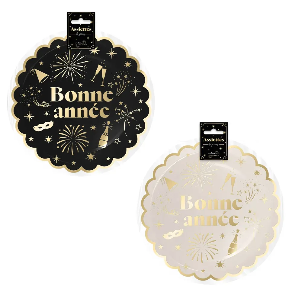 Lot de 6 assiettes "Bonne Année"