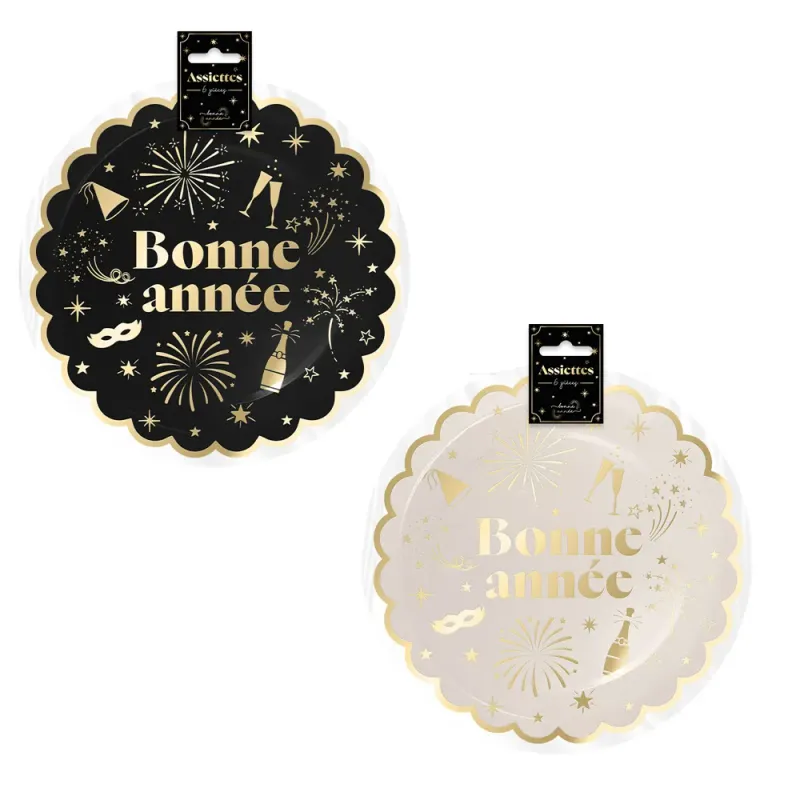 Lot de 6 assiettes "Bonne Année"