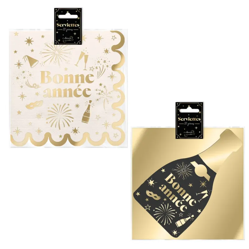 Lot de 10 serviettes "Bonne Année"