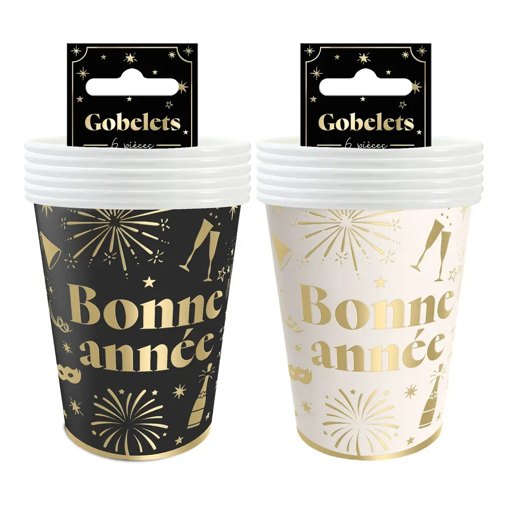 Lot de 6 gobelets "Bonne Année"