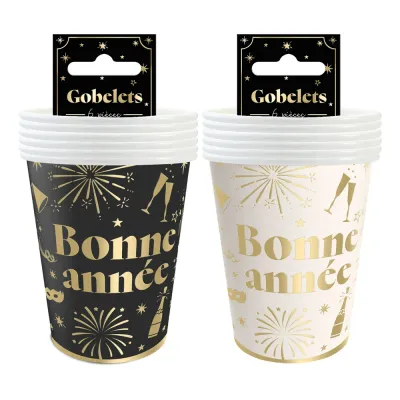 Lot de 6 gobelets "Bonne Année"