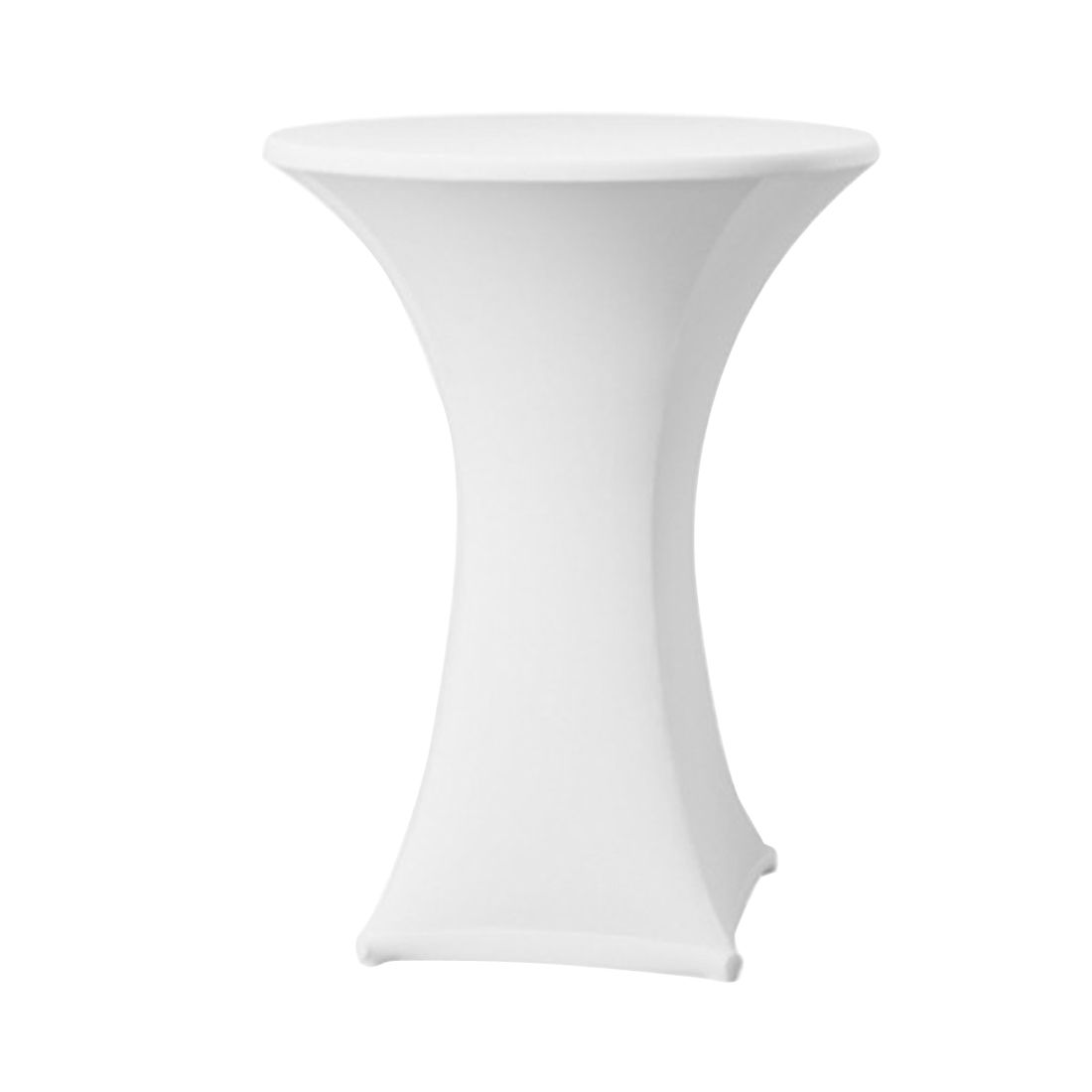 Housse blanche table mange-debout