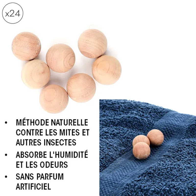 Lot de 24 billes anti-mites