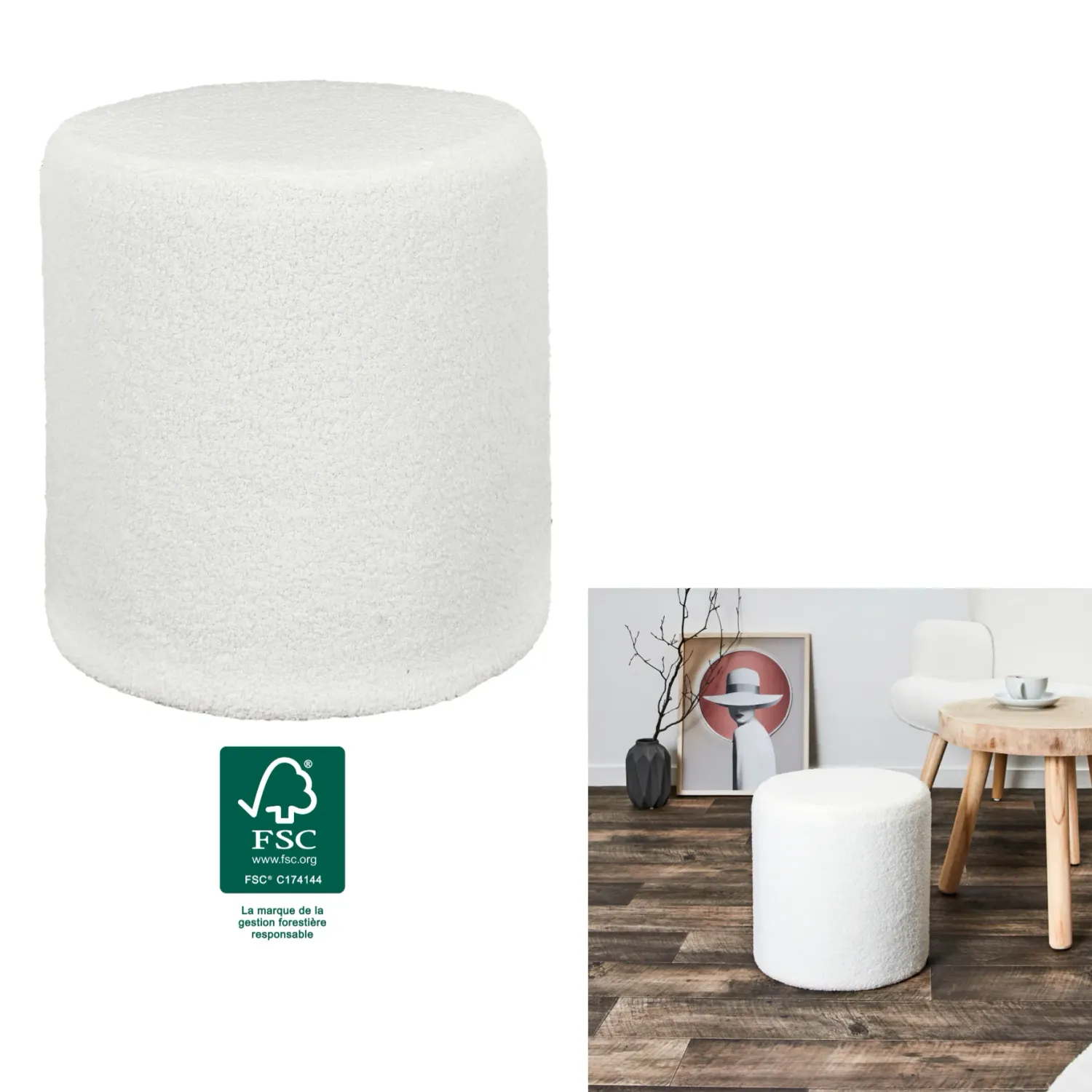 Pouf bouclette "RHEA"