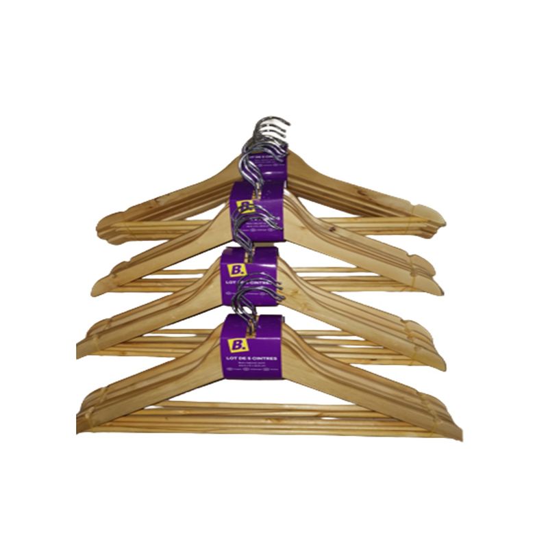 Lot de 5 cintres bois