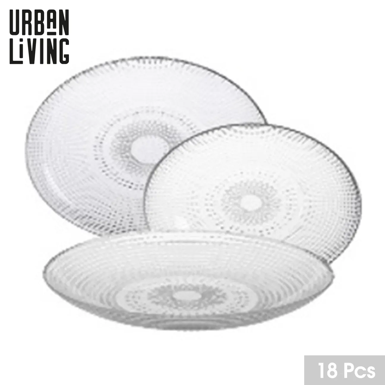 SET DE 18 ASSIETTES "JOSEPH" EN VERRE