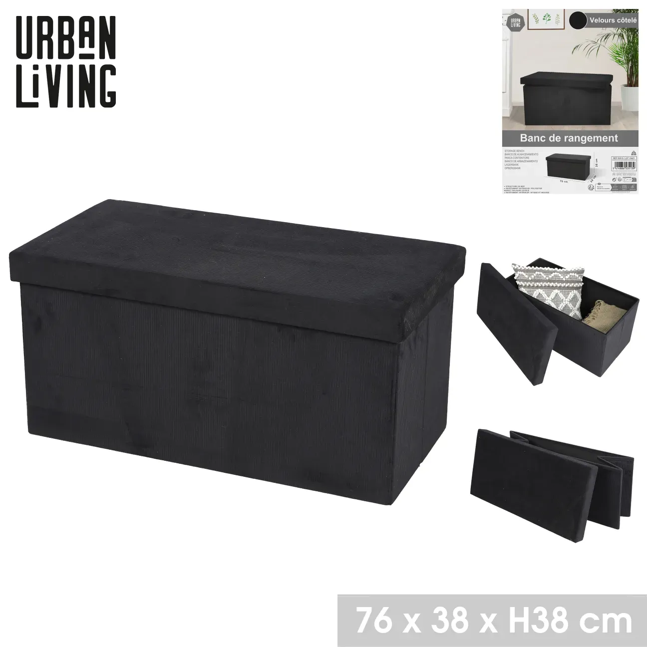 POUF OU BANC COFFRE PLIANT