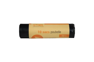SACS POUBELLE NOIRS 50L X10