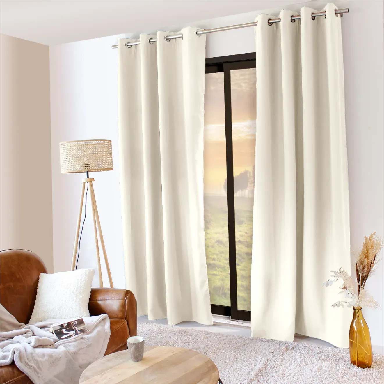 RIDEAU THERMIQUE 140X180CM ECRU