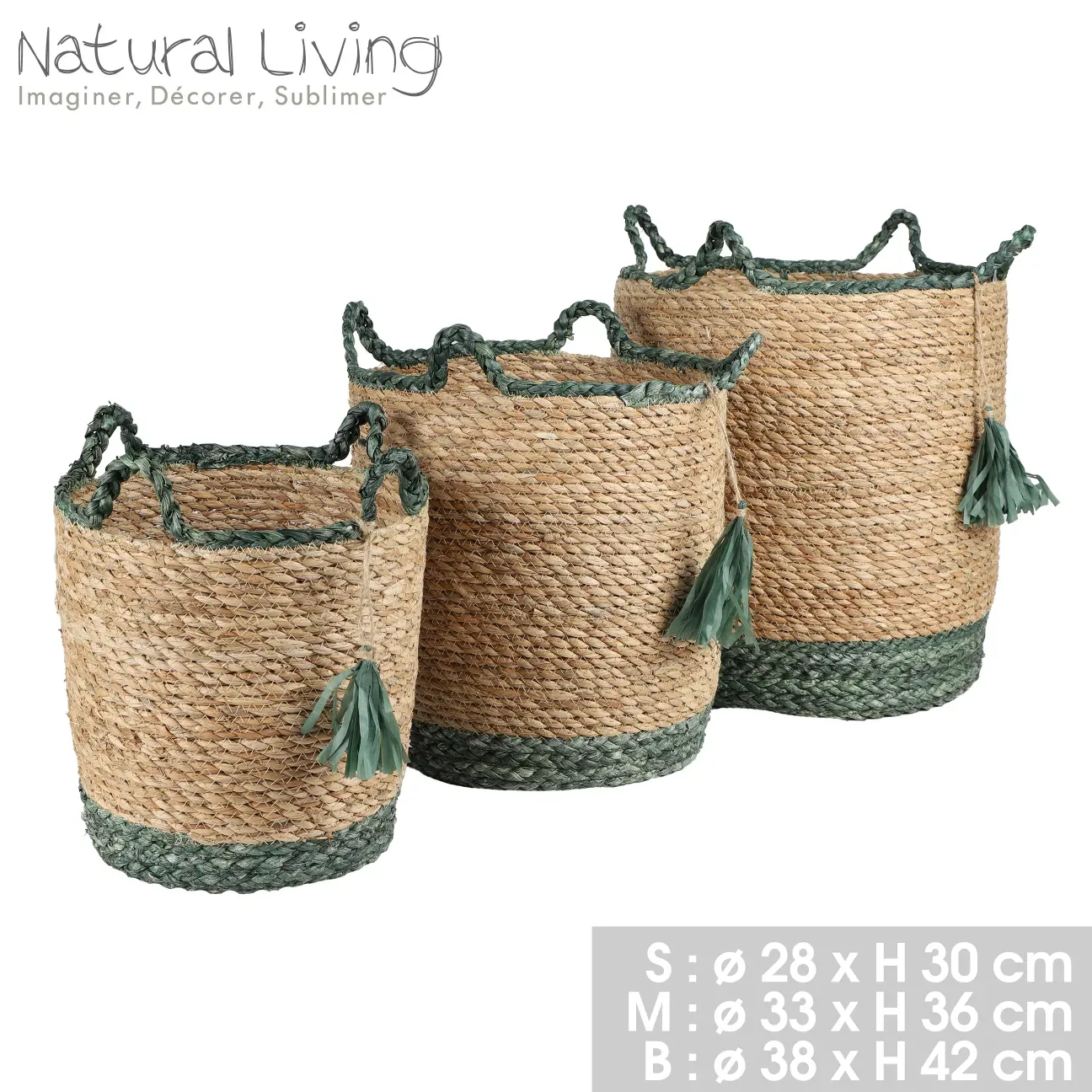 PANIER NATUREL ET VERT