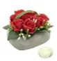 8 BOUTONS DE ROSES DANS COEUR CIMENT