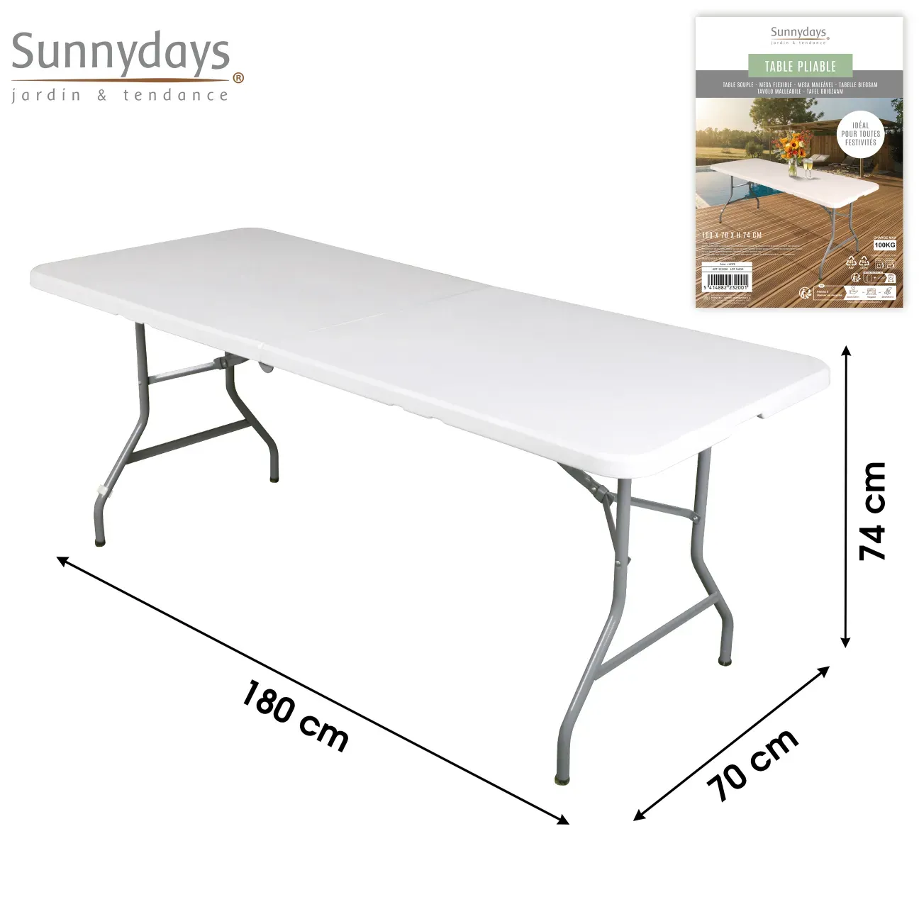 TABLE DE RÉCEPTION PLIANTE