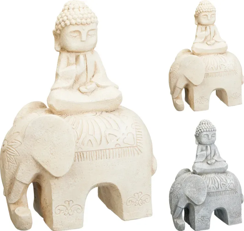 DÉCORATION BOUDDHA SUR ÉLÉPHANT