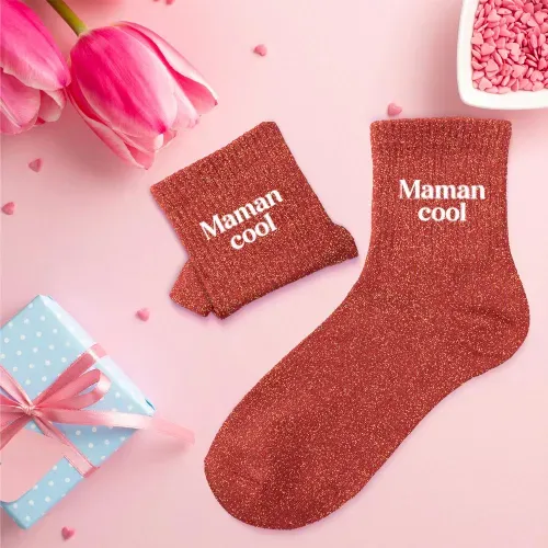 CHAUSSETTES PAILLETTES "MAMAN COOL"