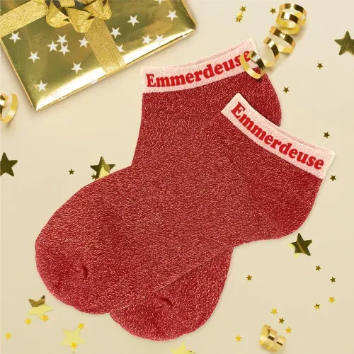 SOCQUETTES PAILLETTES " EMMERDEUSE"