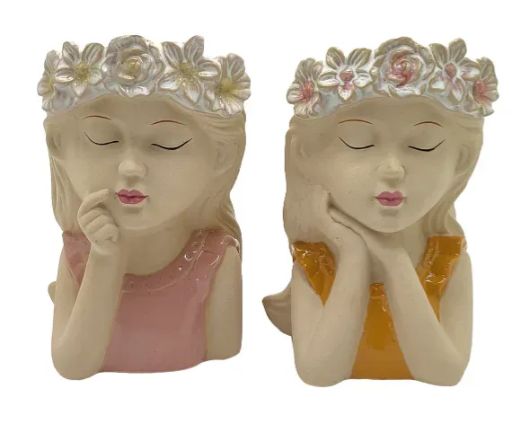 CACHE POT FILLE "COURONNE DE FLEURS"