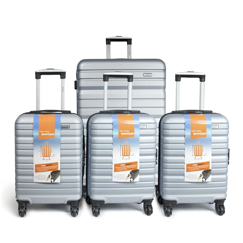 VALISE GRISE ARGENT ABS 37L 45X35X20CM