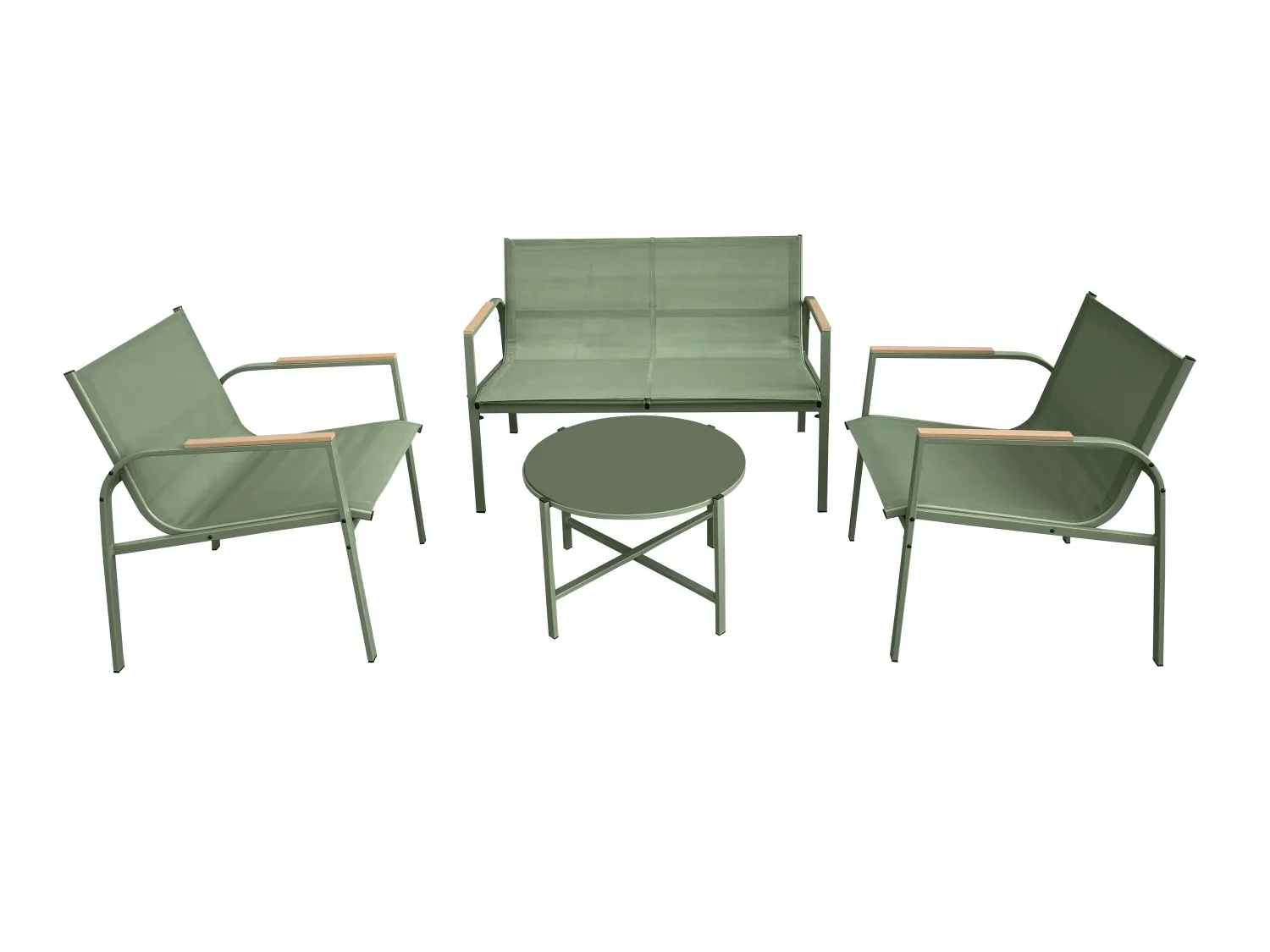 SALON DE JARDIN COPACABANA VERT 4PIECES