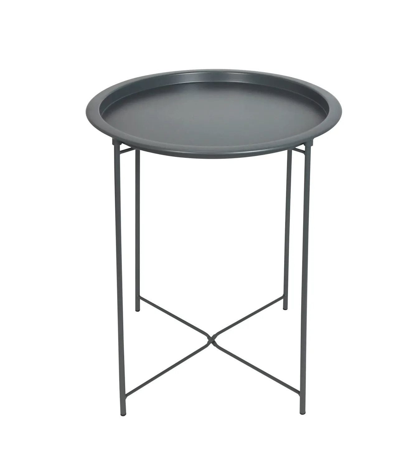 TABLE D APPOINT GRISE METAL D47X51CM