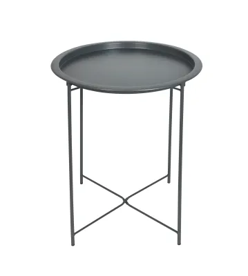 TABLE D APPOINT GRISE METAL D47X51CM TABLE D APPOINT GRISE METAL D47X51CM