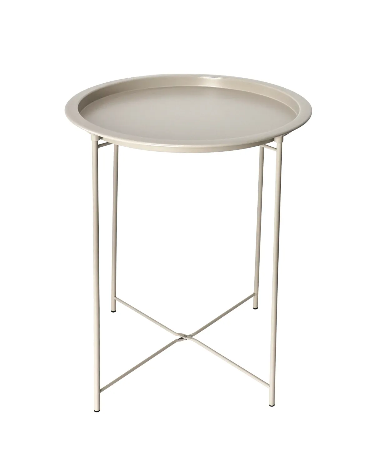 TABLE D APPOINT BEIGE METAL D47X51CM TABLE D APPOINT BEIGE METAL D47X51CM