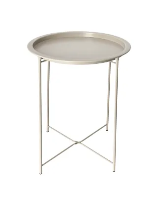 TABLE D APPOINT BEIGE METAL D47X51CM