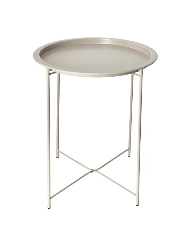 TABLE D APPOINT BEIGE METAL D47X51CM