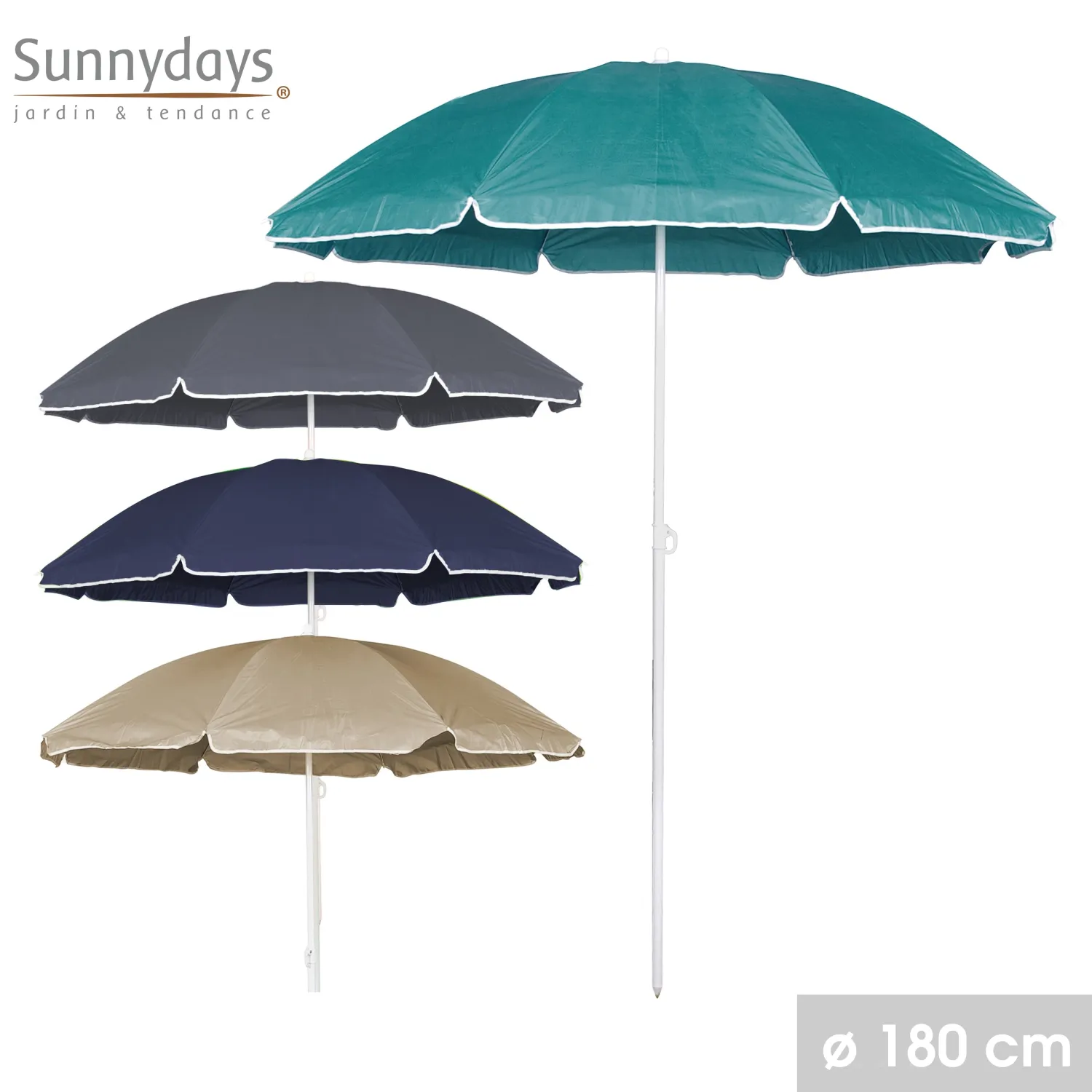 PARASOL DE PLAGE PAMPELLONE D180CM 4ASS