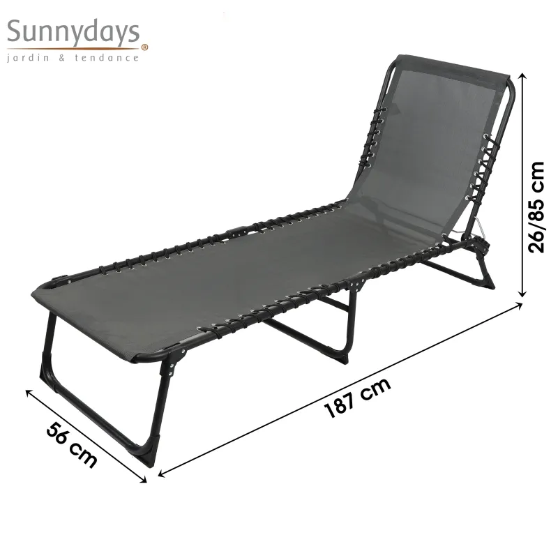 BAIN DE SOLEIL PLAYA ANTHRACITE 187X56X26/85CM