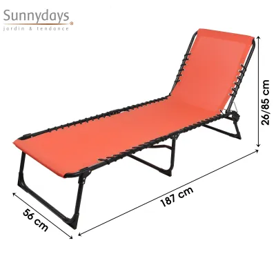 BAIN DE SOLEIL PLAYA CORAIL 187X56X26/85CM