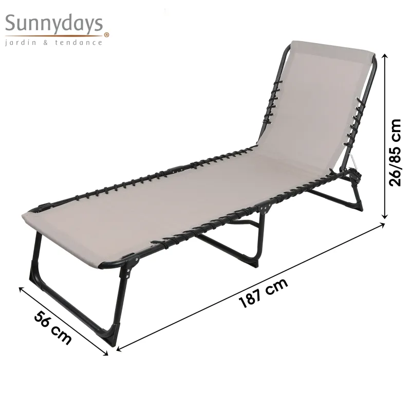 BAIN DE SOLEIL PLAYA TAUPE 187X56X26/85CM