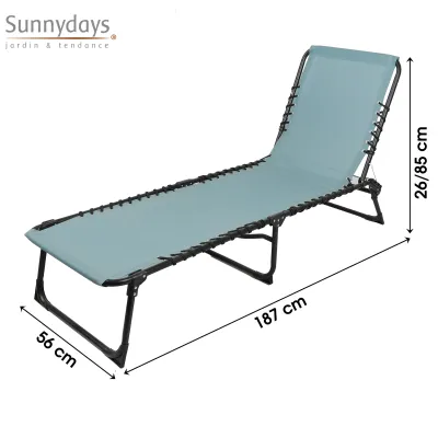 BAIN DE SOLEIL PLAYA BLEU GRIS 190X55.5X26/85CM