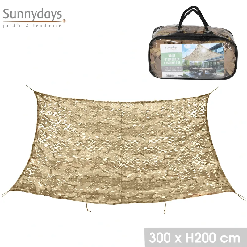 VOILE D OMBRAGE CAMOUFLAGE 2X3M