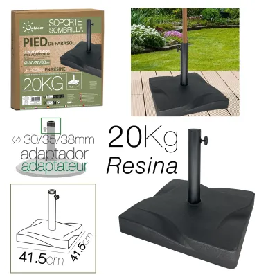 PIED PARASOL RESINE 20KG NOIR 41.5X41.5X6.5CM PIED PARASOL RESINE 20KG NOIR 41.5X41.5X6.5CM